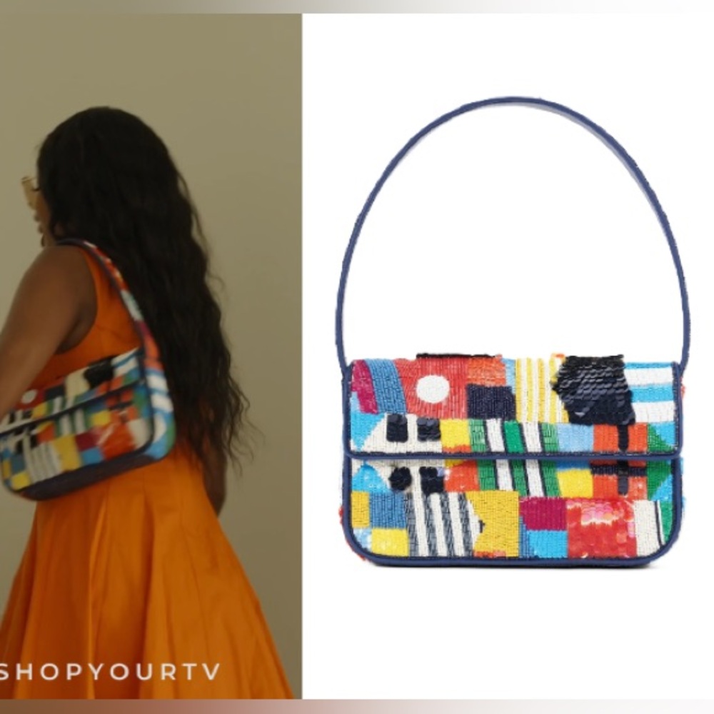 Price Firm - ASO TV 🎬 STAUD Tommy Beaded Bag (Sails Up) - Picture 2 of 14